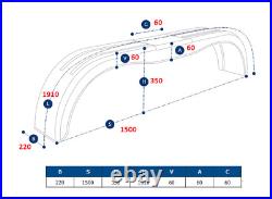 2 x Garde Boue Tandem 22/150 pour remorque / Ailes en plastique DOMAR