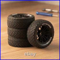 4 Pièces Pneus de Voiture RC Échelle 1/10 Pneus de Rallye RC Coupleur 12 Mm