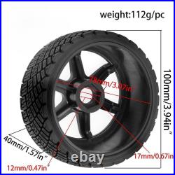 4 pneus RC pour voitures RC 1/7 et 1/8, pièces détachées, trou central de 12
