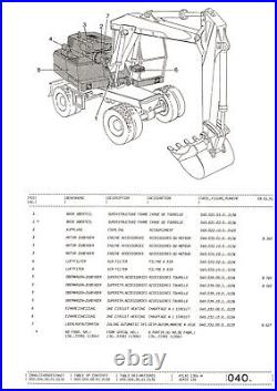 Atlas Pelle sur Pneus 1304 M Série 136 Liste Pièces Détachées Catalogue de 1991