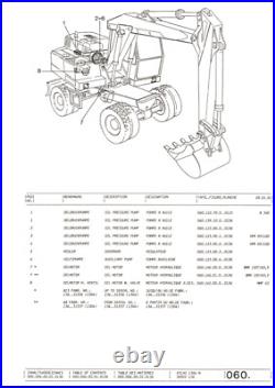 Atlas Pelle sur Pneus 1304 M Série 136 Liste Pièces Détachées Catalogue de 1991