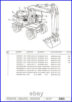 Atlas Pelle sur Pneus 1304 M Série 136 Liste Pièces Détachées Catalogue de 1991