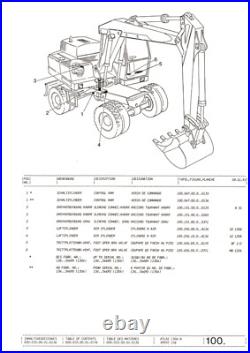 Atlas Pelle sur Pneus 1304 M Série 136 Liste Pièces Détachées Catalogue de 1991