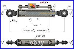 Barre de Poussée Hydraulique Cat 1-1 (530-810 mm) avec Clapet