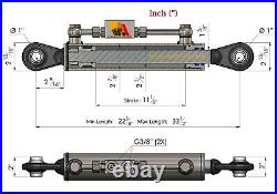 Barre de Poussée Hydraulique Cat 2-2 (570-850 mm) avec Clapet