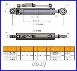 Barre de poussée hydraulique Cat. 1-1 (360 510 mm) avec clapet