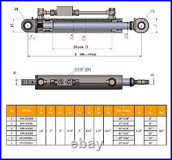 Barre de poussée hydraulique Cat. 1-1 (556 906 mm) avec clapet