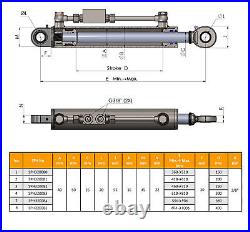 Barre de poussée hydraulique Cat. 1-1 (556 906 mm) avec clapet