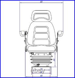 Luftsitz Siège de Tracteur Air-Sprung Machine Construction Kompressor 12V