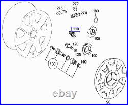 Mercedes 17mm Hex-Head Alliage Roue Prise Boulon M14x1.5mm A2114010370 Neuf Vrai