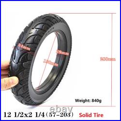 Pneu solide pratique 12 pouces pièces détachées résistance à l'usure noir 1