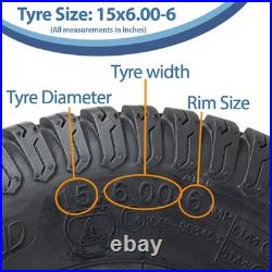 Roues de tondeuse à gazon 15x6.00-6, pneu P332 à 4 plis monté sur jante, rouleme