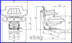 Siège RM20 105 Universel PVC Noir Mécaniques Droit Et Oblique Console Tracteur
